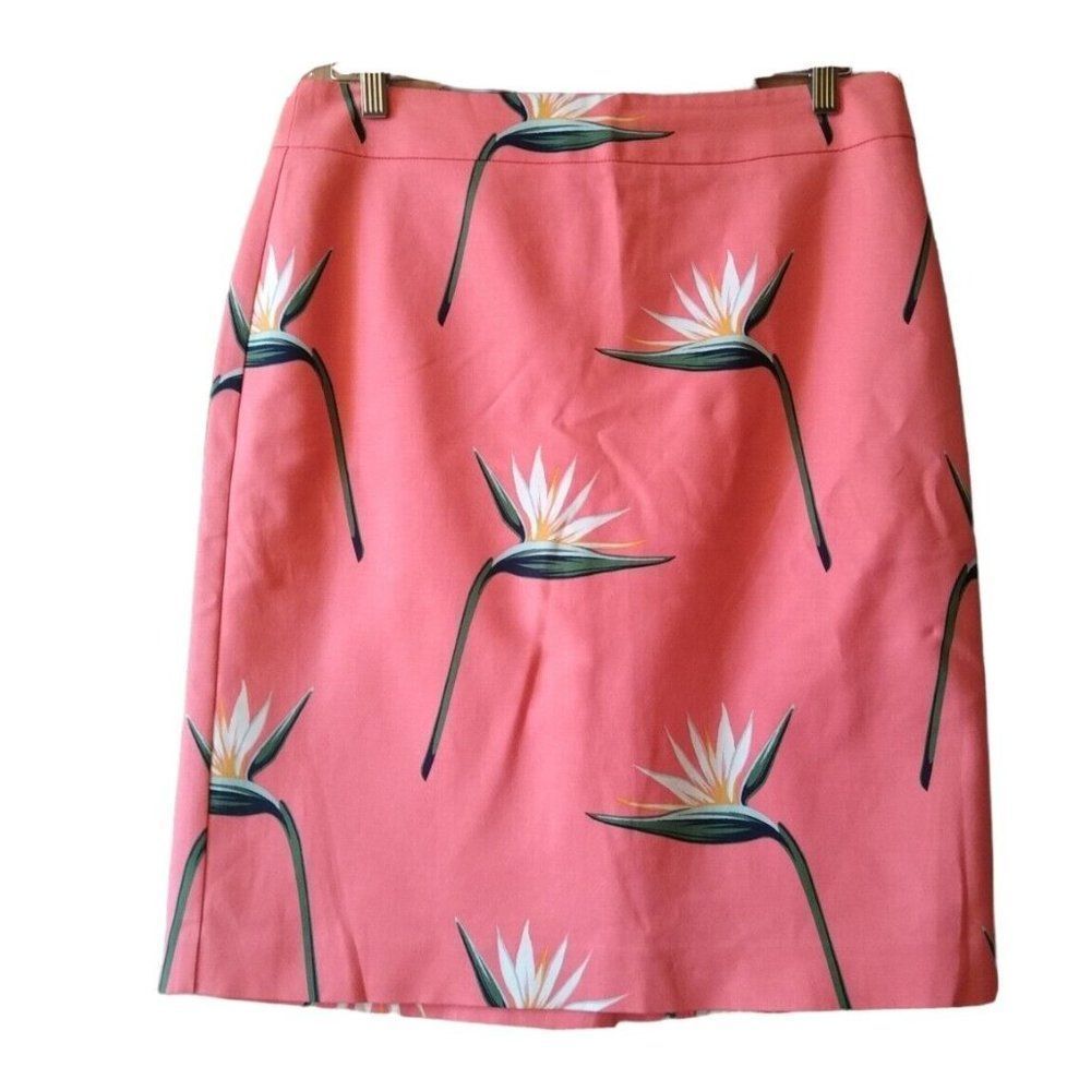 Ann Taylor Pink Floral Pencil Skirt